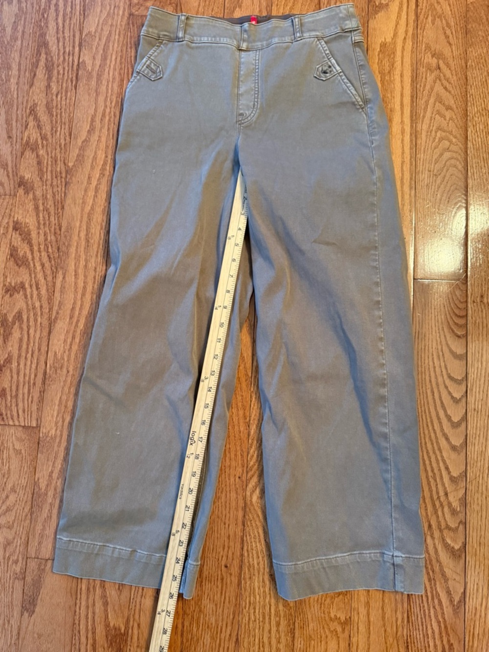 Spanx Medium Stretch Chinos Twill Cropped Wide Leg Pant Shaping Cedar Brown